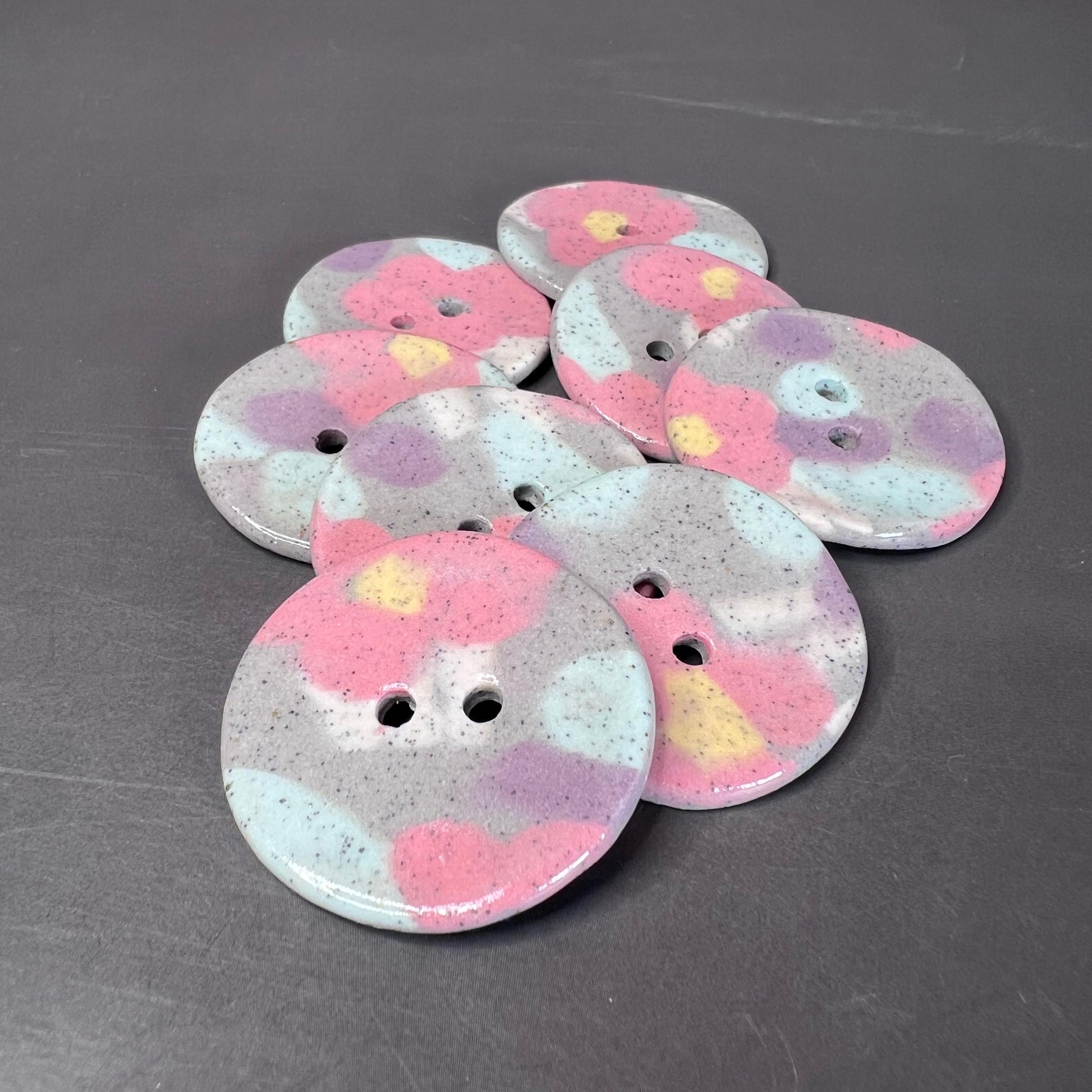 Speckled Porcelain Spring Blossom Patterned Buttons