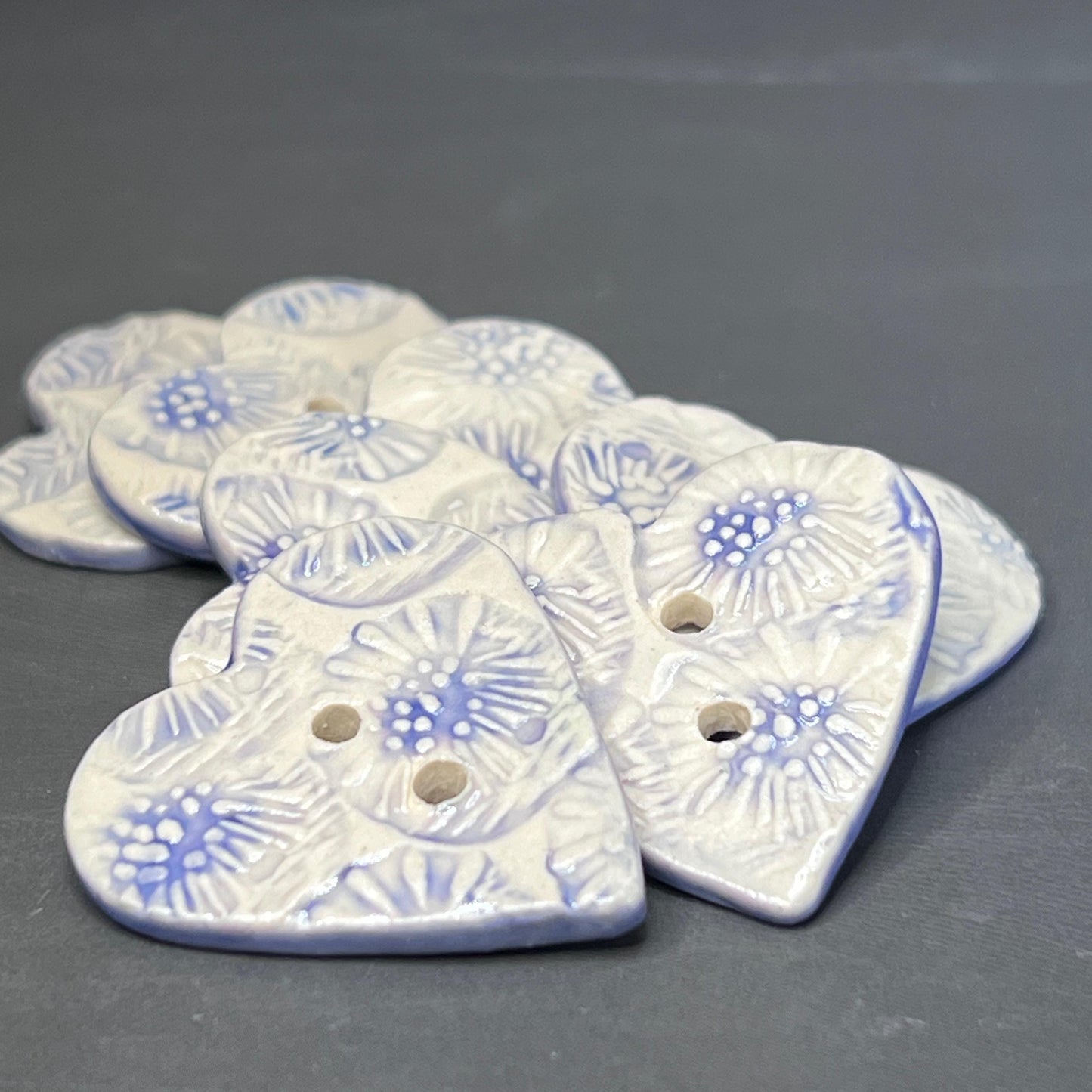 White with Blue and Purple Flower Textures
