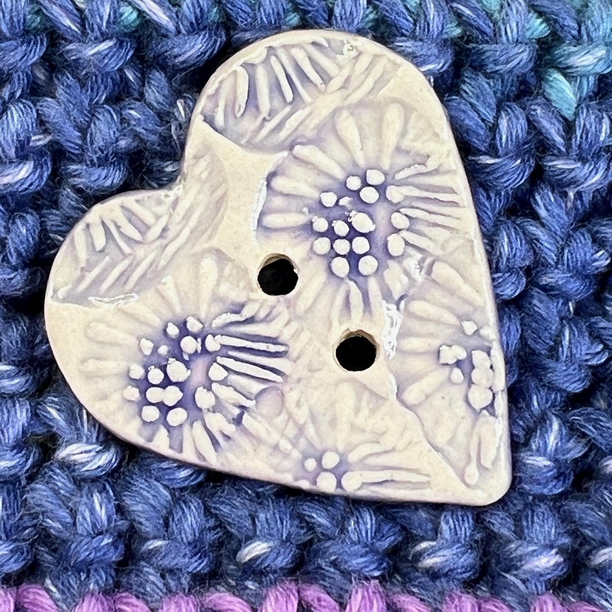 White with Blue and Purple Flower Textures