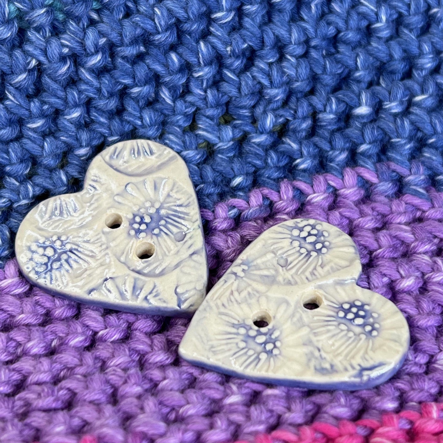 White with Blue and Purple Flower Textures