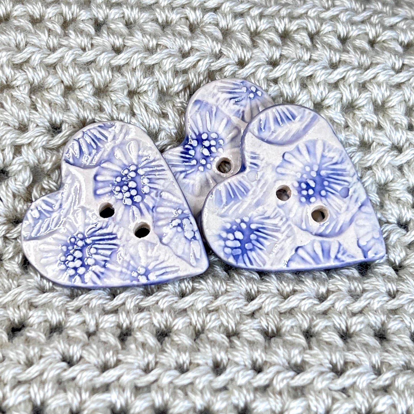 White with Blue and Purple Flower Textures