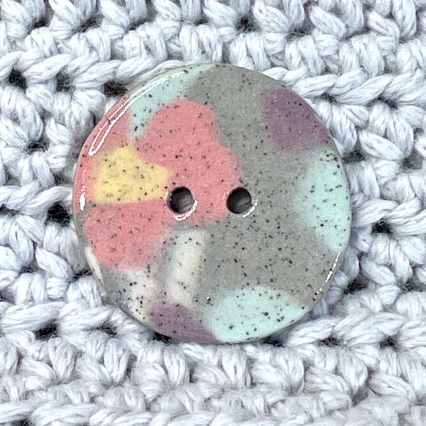 Speckled Porcelain Spring Blossom Patterned Buttons