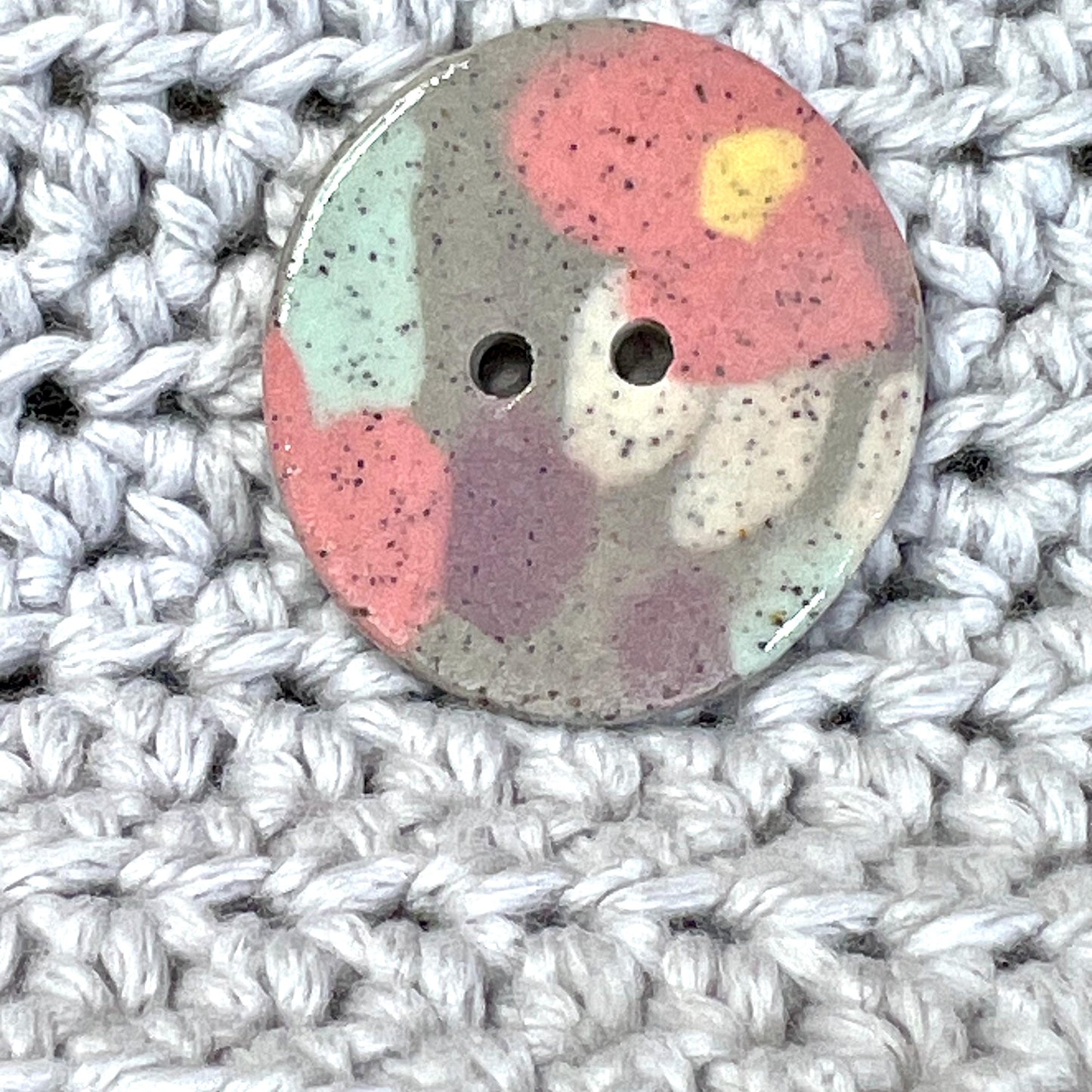 Speckled Porcelain Spring Blossom Patterned Buttons