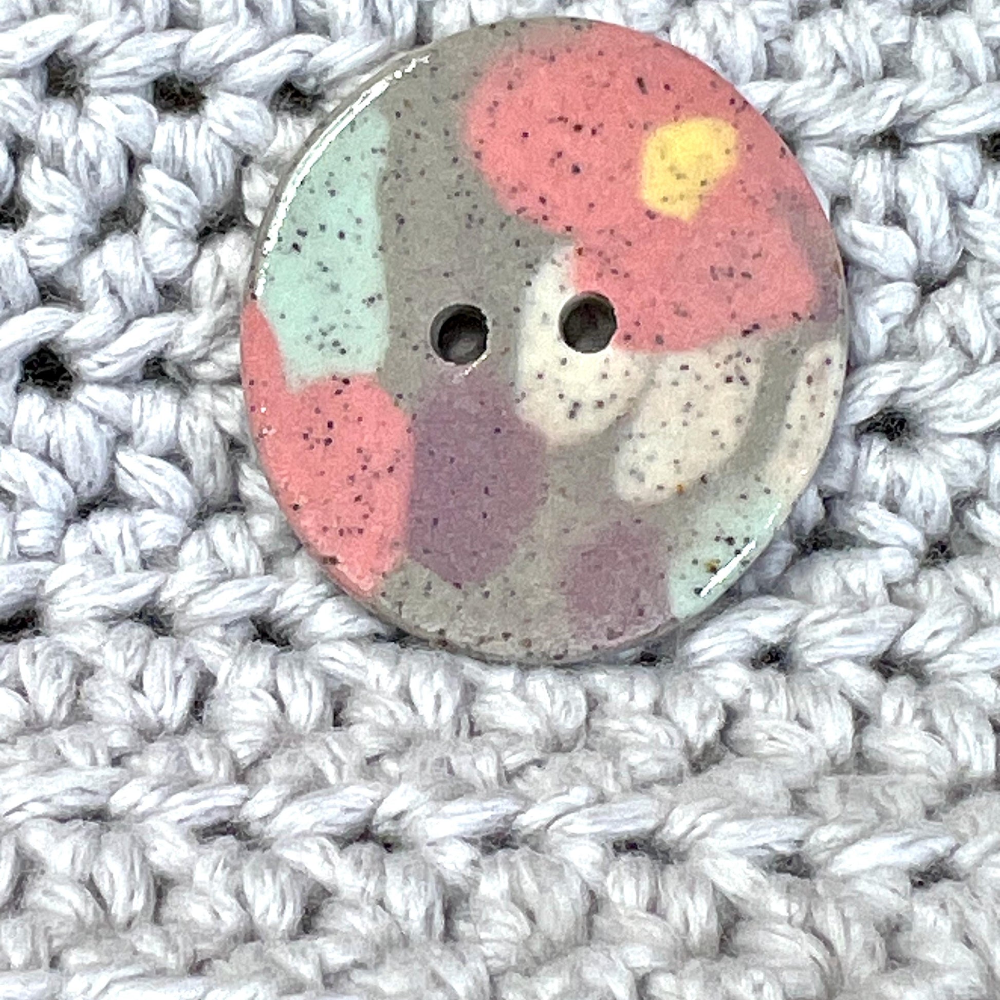 Speckled Porcelain Spring Blossom Patterned Buttons