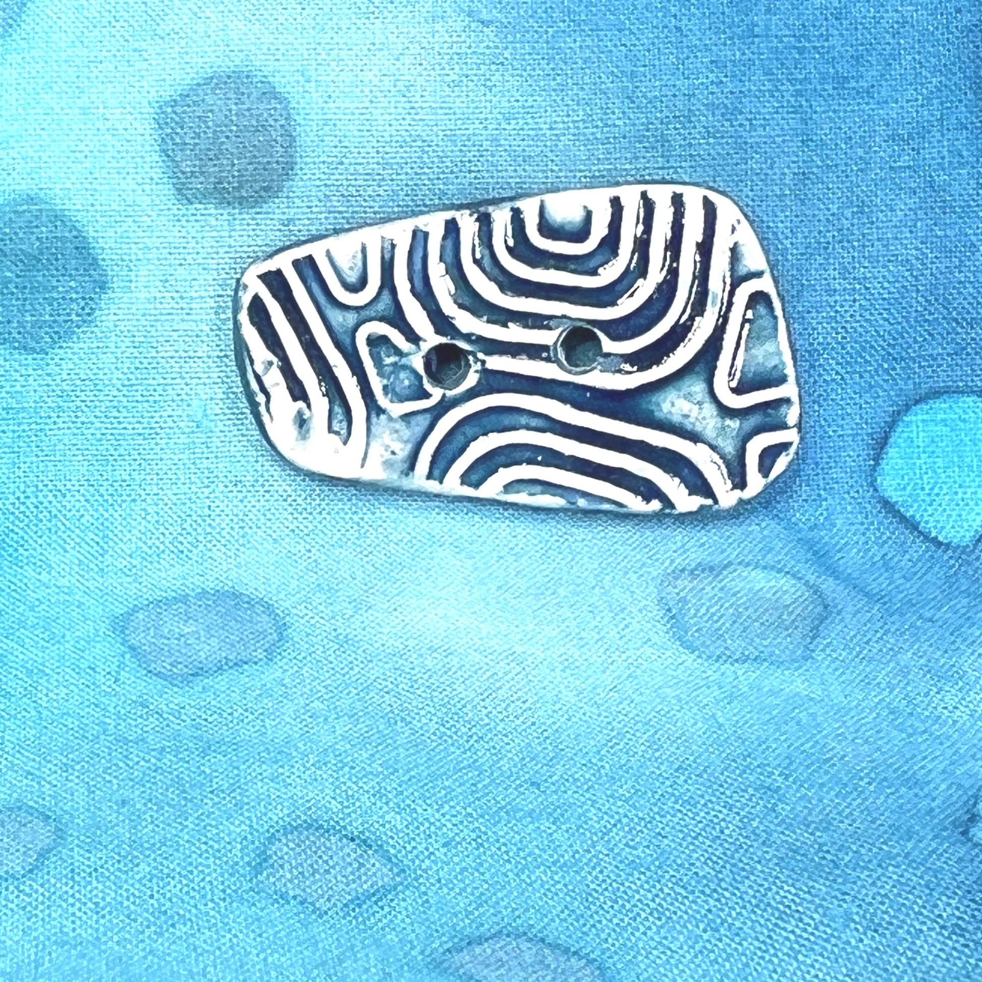 Graphic Blue and White Ceramic Buttons