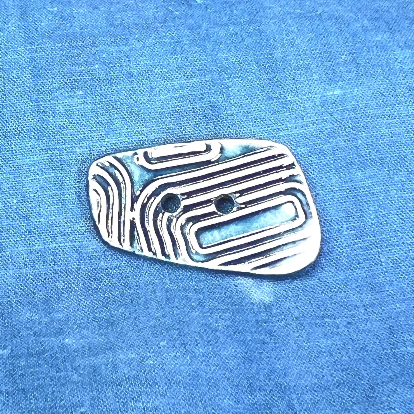Graphic Blue and White Ceramic Buttons