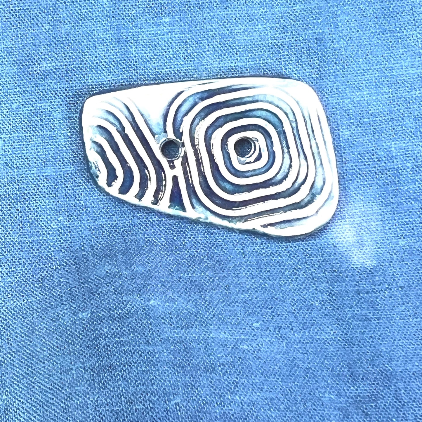 Graphic Blue and White Ceramic Buttons