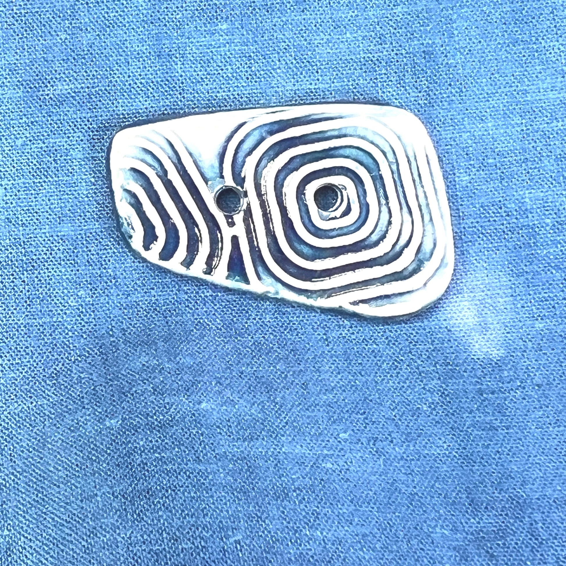 Graphic Blue and White Ceramic Buttons