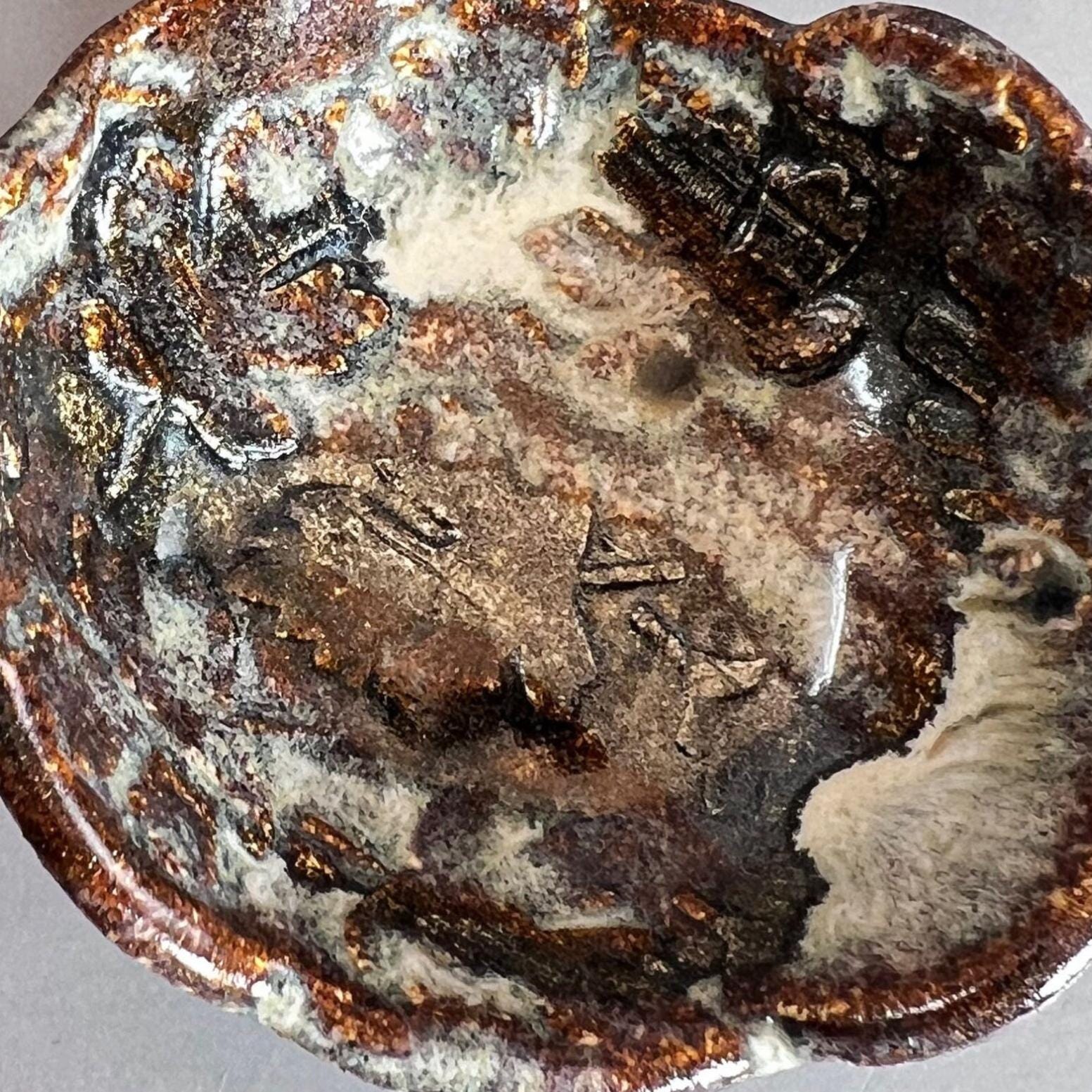Brown Fall Leaves With Frost Teabag Holder/Spoon Rest