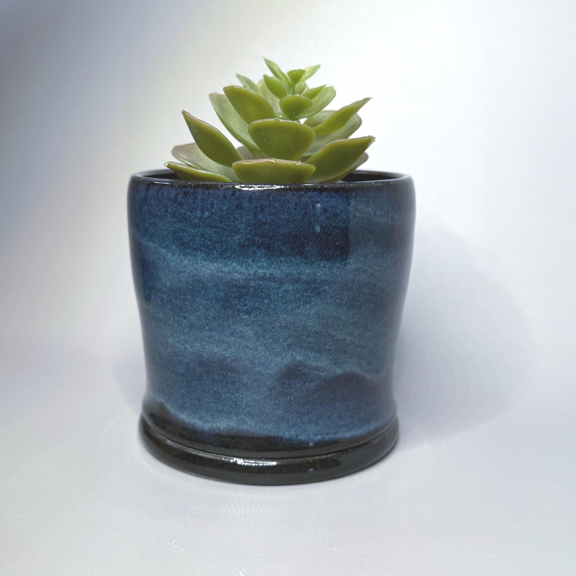 Blue Ocean Ripples Glaze Cache Pot/Desk Caddy