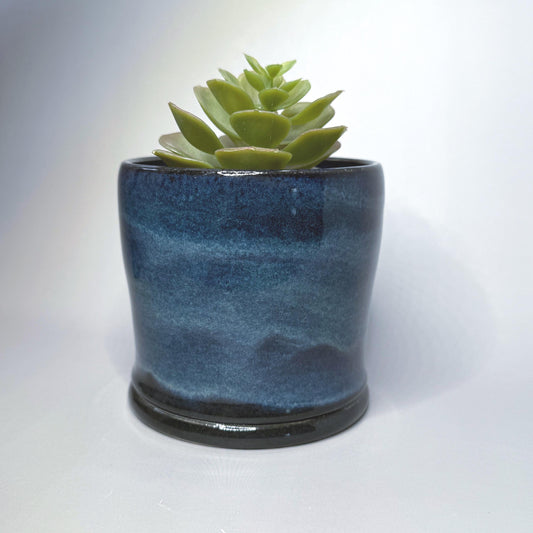 Blue Ocean Ripples Glaze Cache Pot/Desk Caddy