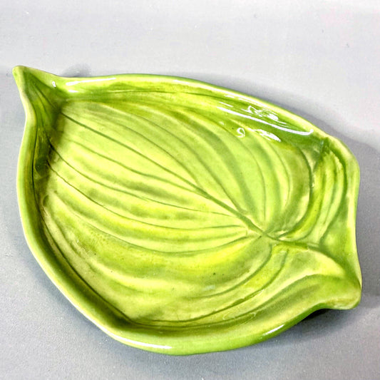 Bright Green Leaf Teabag Holder/Spoon Rest/ Trinket Dish