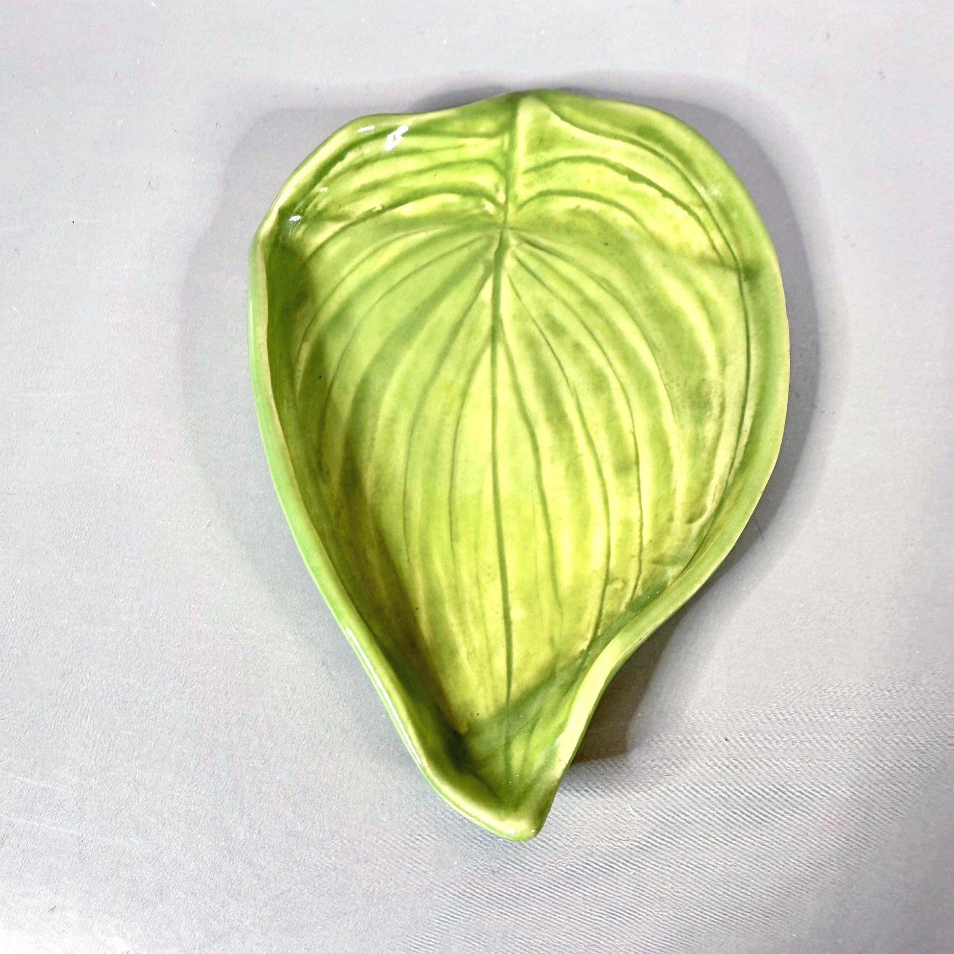Bright Green Leaf Teabag Holder/Spoon Rest/ Trinket Dish