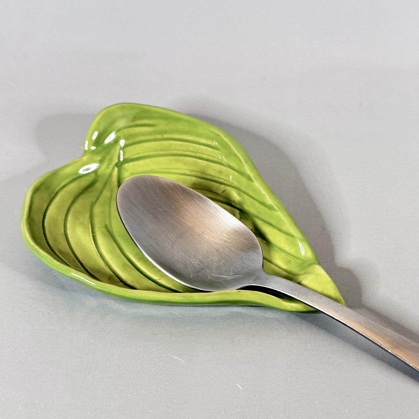 Bright Green Leaf Teabag Holder/Spoon Rest/ Trinket Dish #2