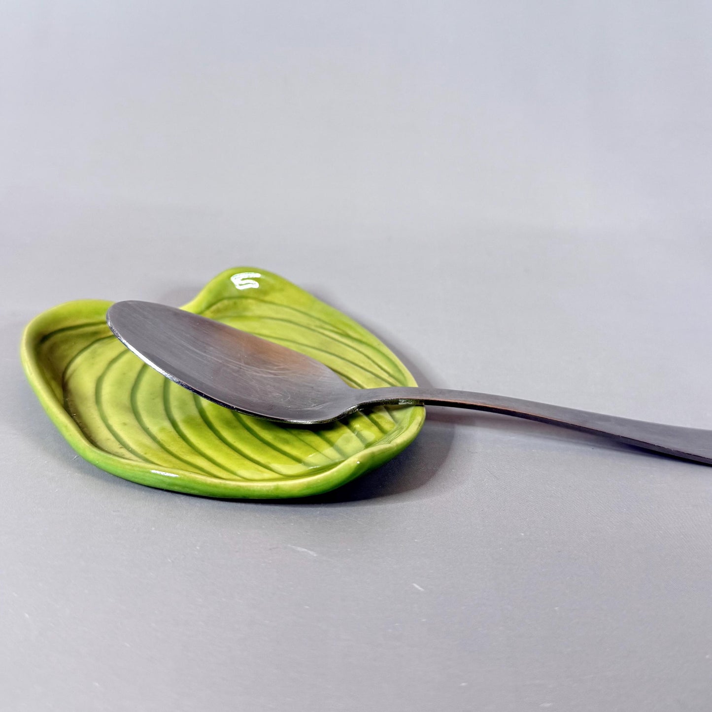 Bright Green Leaf Teabag Holder/Spoon Rest/ Trinket Dish #3