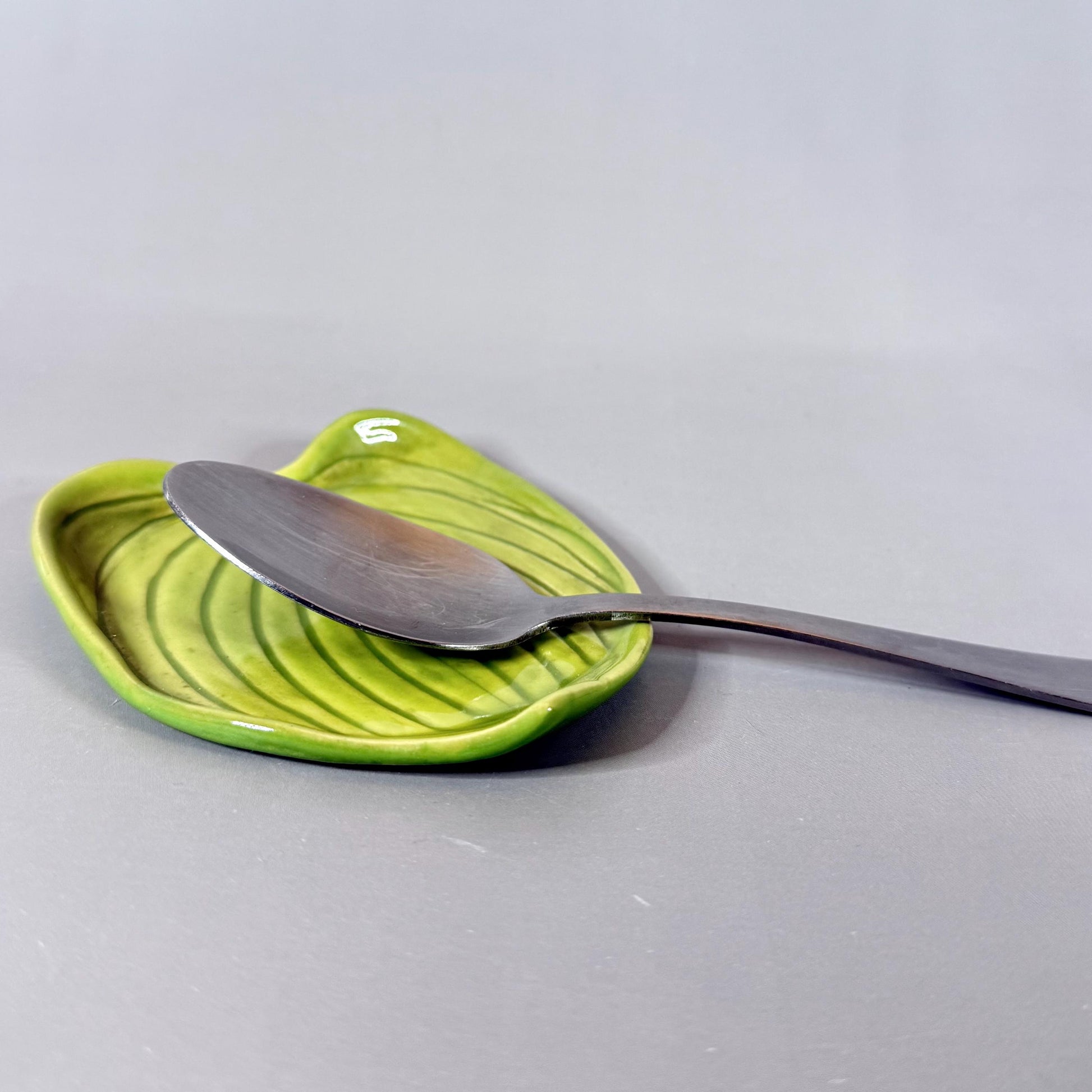 Bright Green Leaf Teabag Holder/Spoon Rest/ Trinket Dish #3