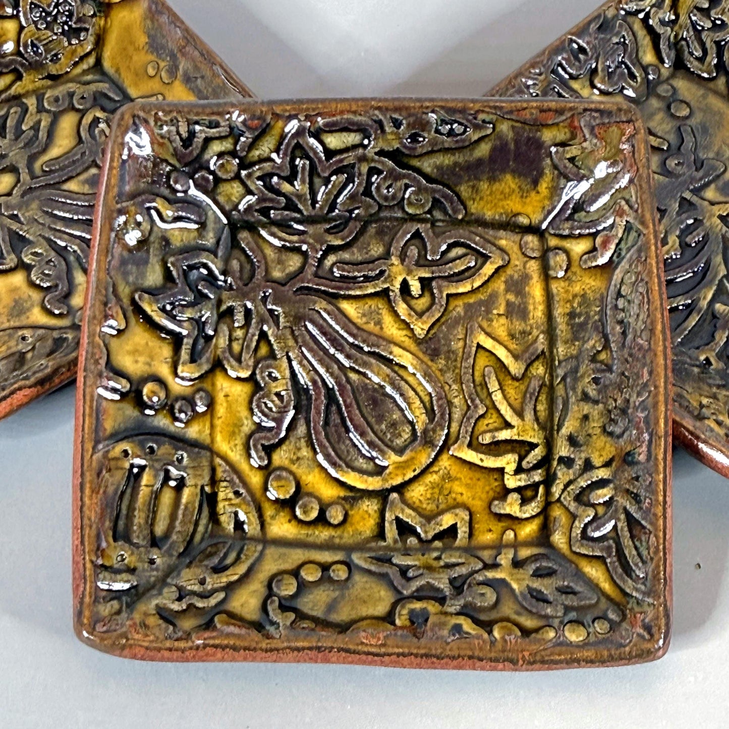 Gourds and Pumpkins Harvest Gold Teabag Holder and Spoon Rest