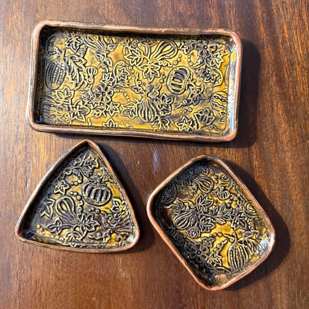 Gourds and Pumpkins Harvest Gold Trinket Dish