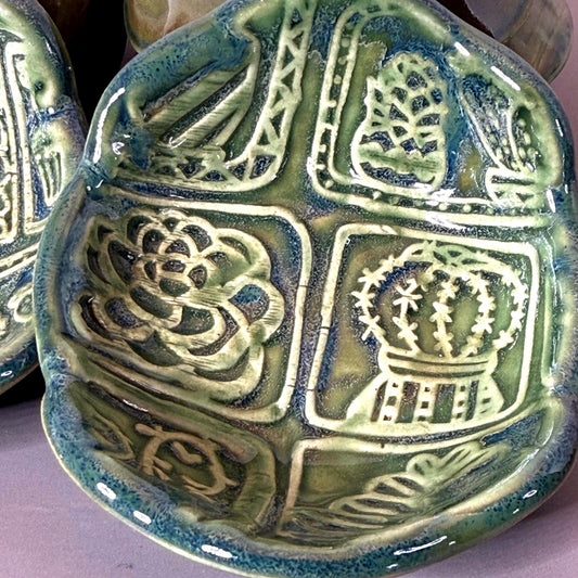 Succulent Design Teabag Holder and Spoon Rest