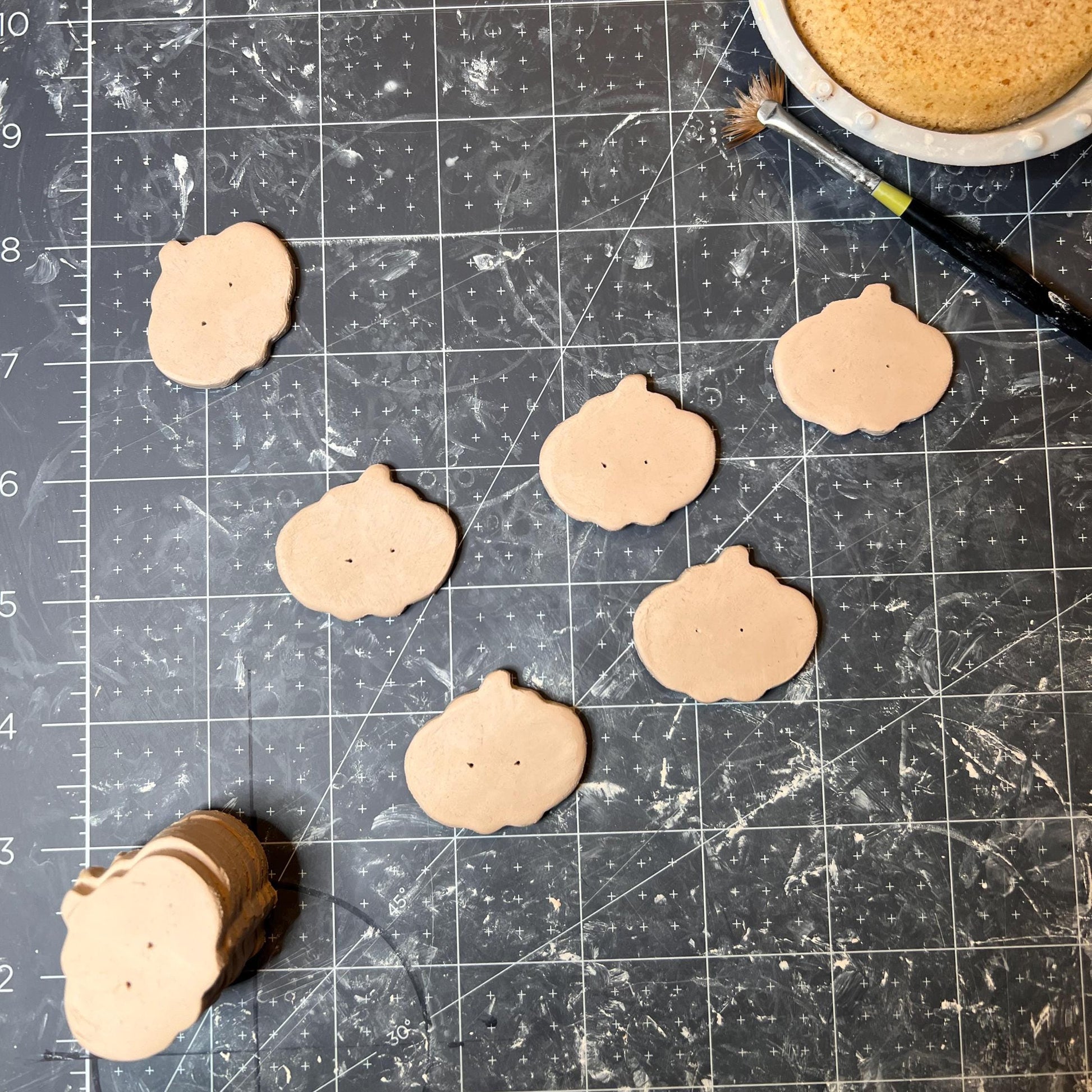 Orange Pumpkin 4 Hole Ceramic Button
