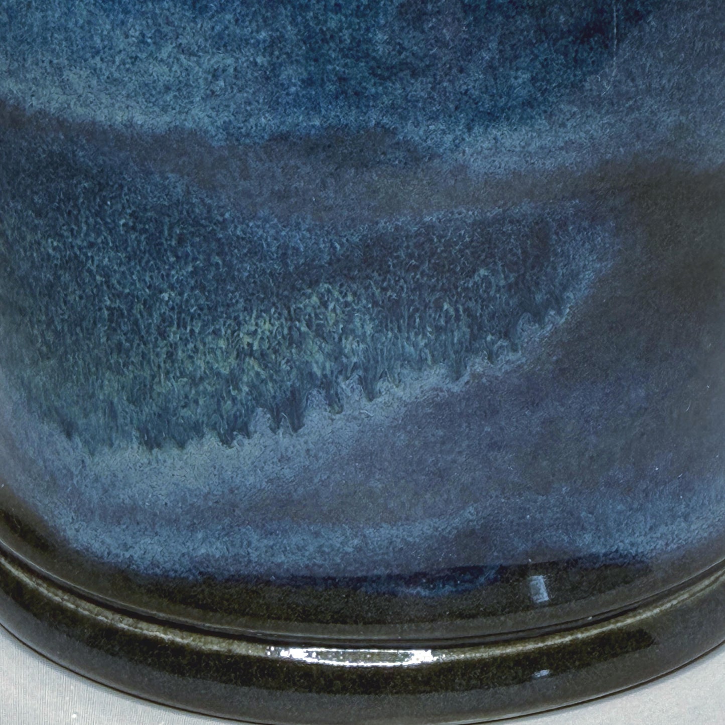 Blue Ocean Ripples Glaze Cache Pot/Desk Caddy