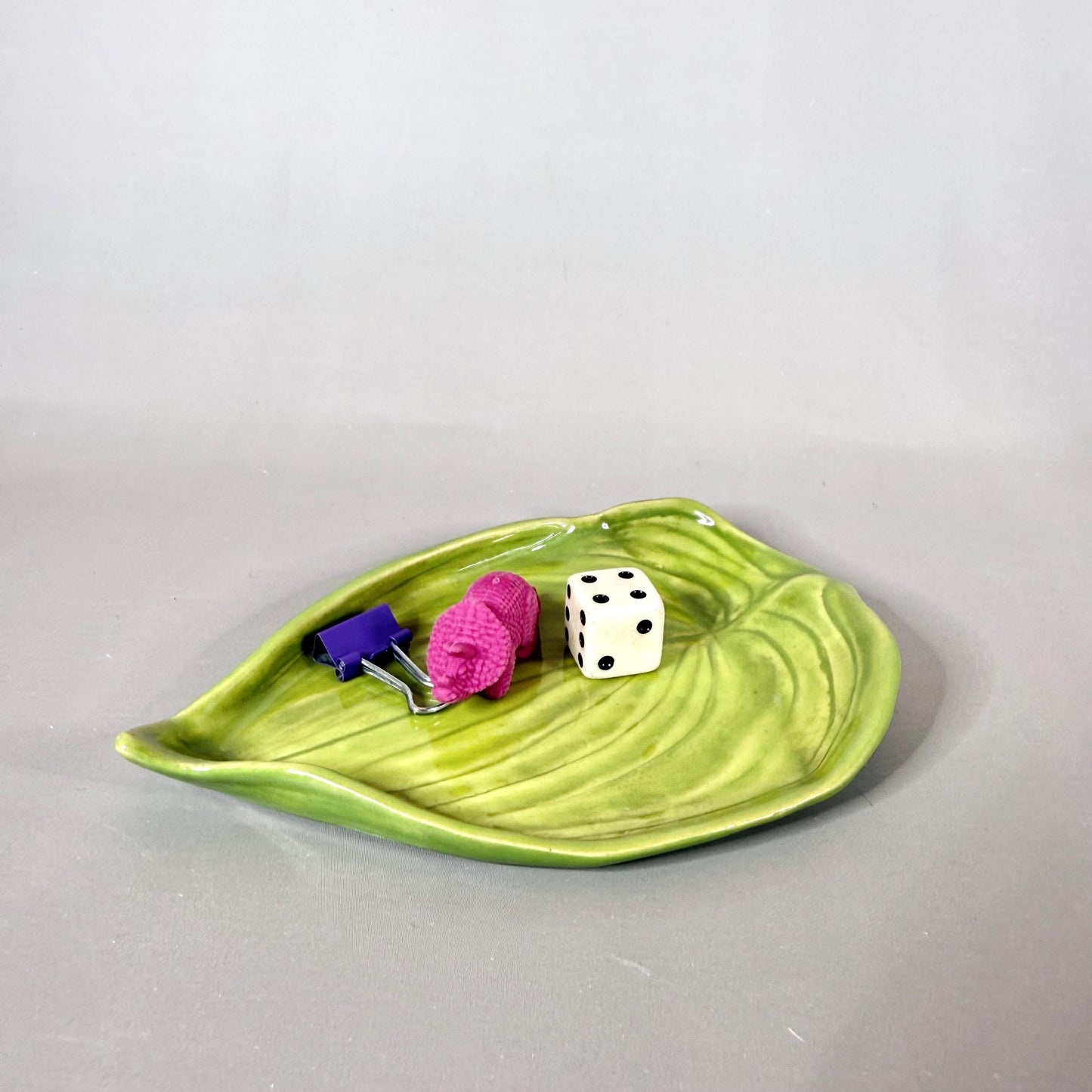 Bright Green Leaf Teabag Holder/Spoon Rest/ Trinket Dish