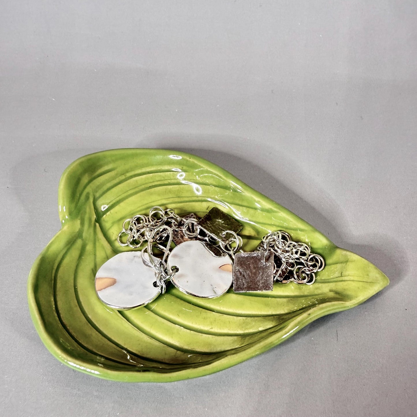 Bright Green Leaf Teabag Holder/Spoon Rest/ Trinket Dish #2