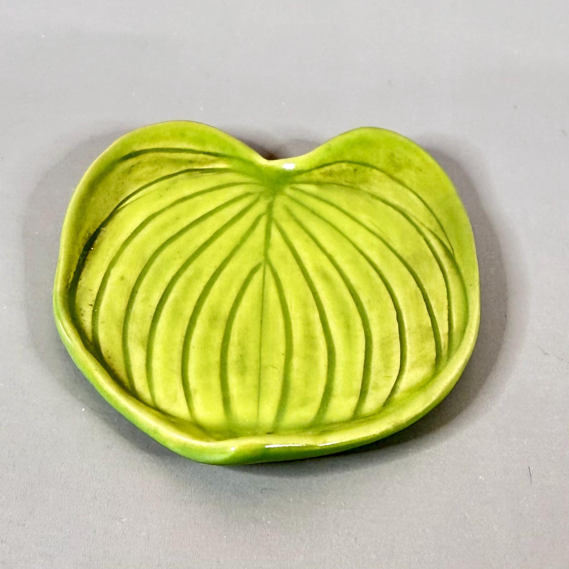 Bright Green Leaf Teabag Holder/Spoon Rest/ Trinket Dish #3