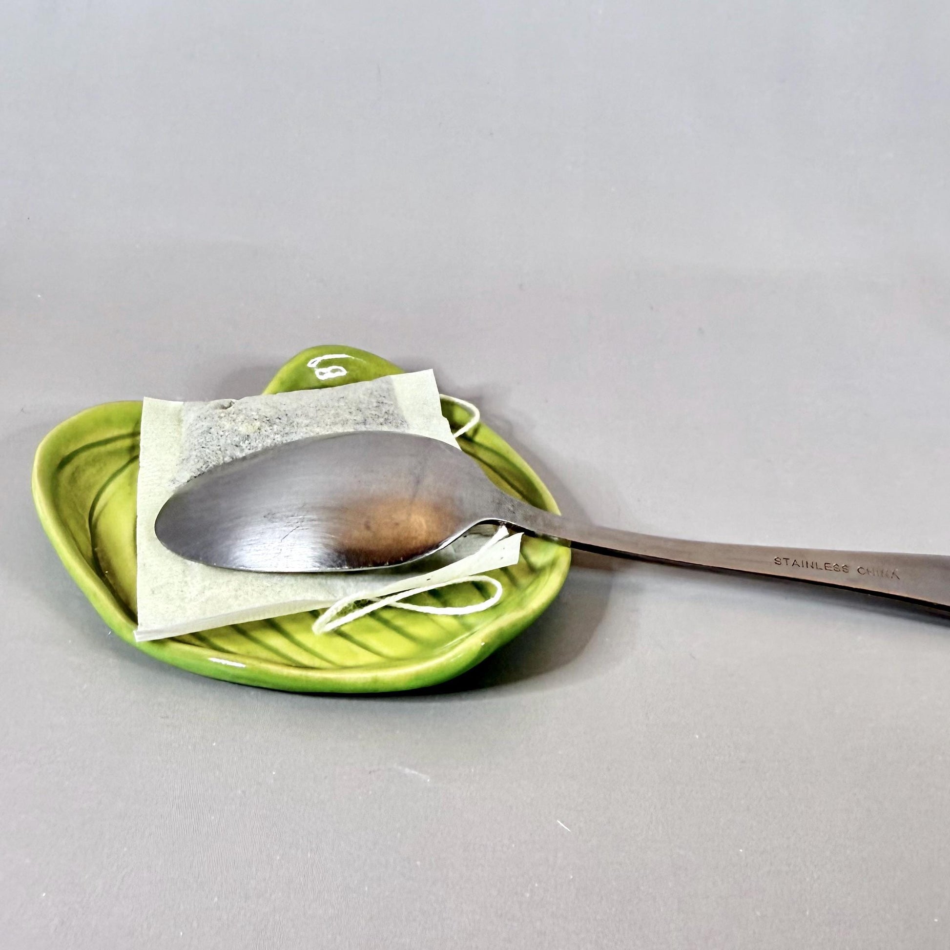 Bright Green Leaf Teabag Holder/Spoon Rest/ Trinket Dish #3