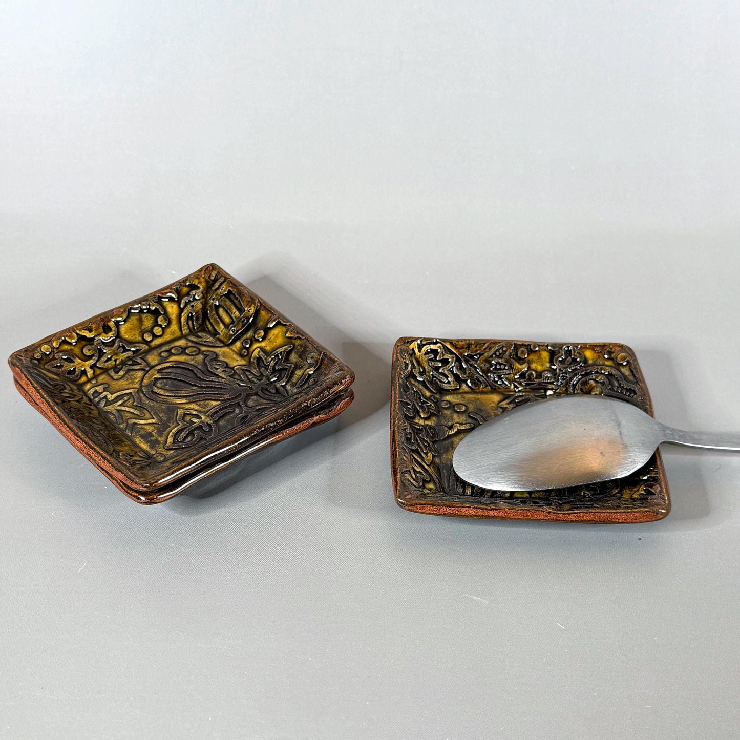 Gourds and Pumpkins Harvest Gold Teabag Holder and Spoon Rest