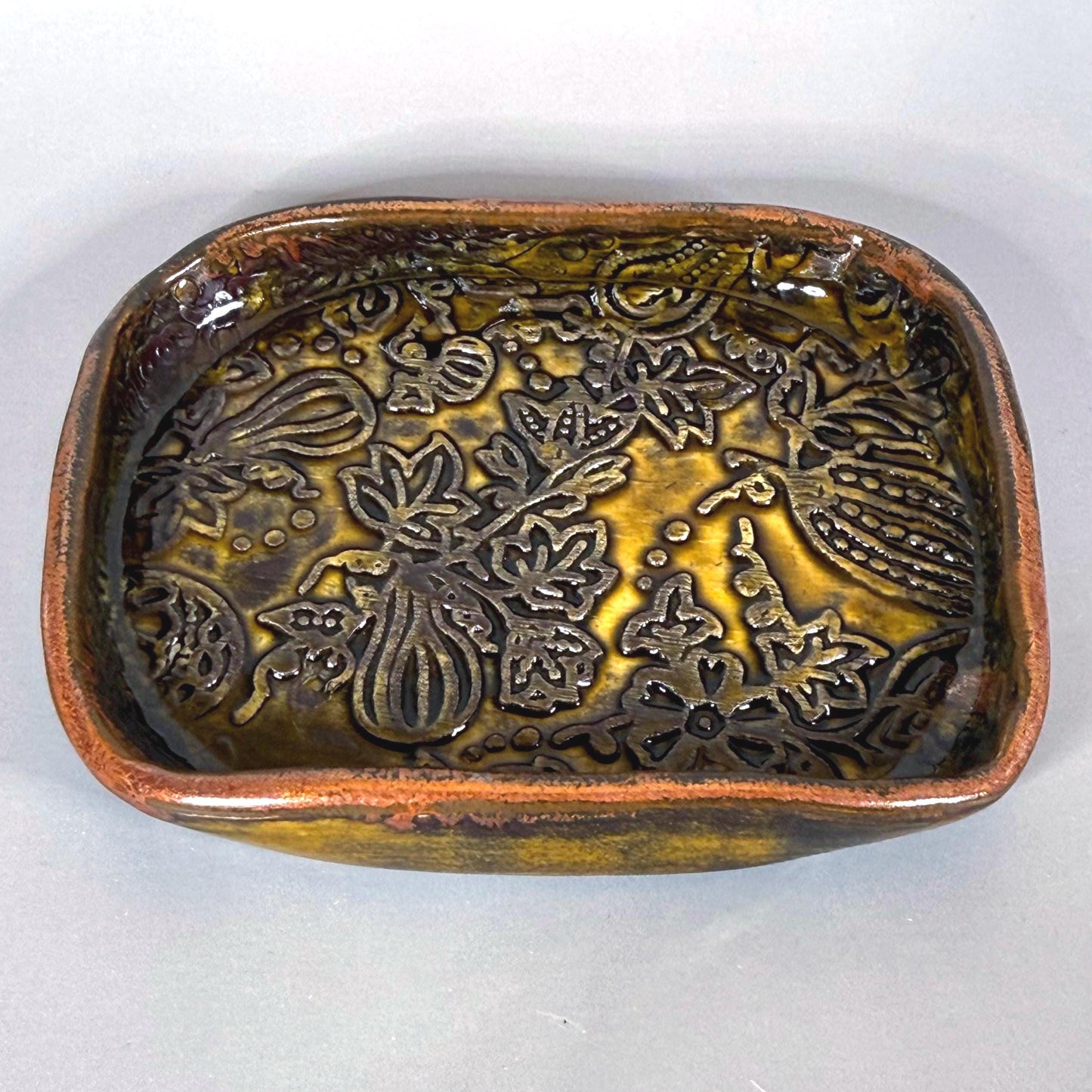 Gourds and Pumpkins Harvest Gold Trinket Dish