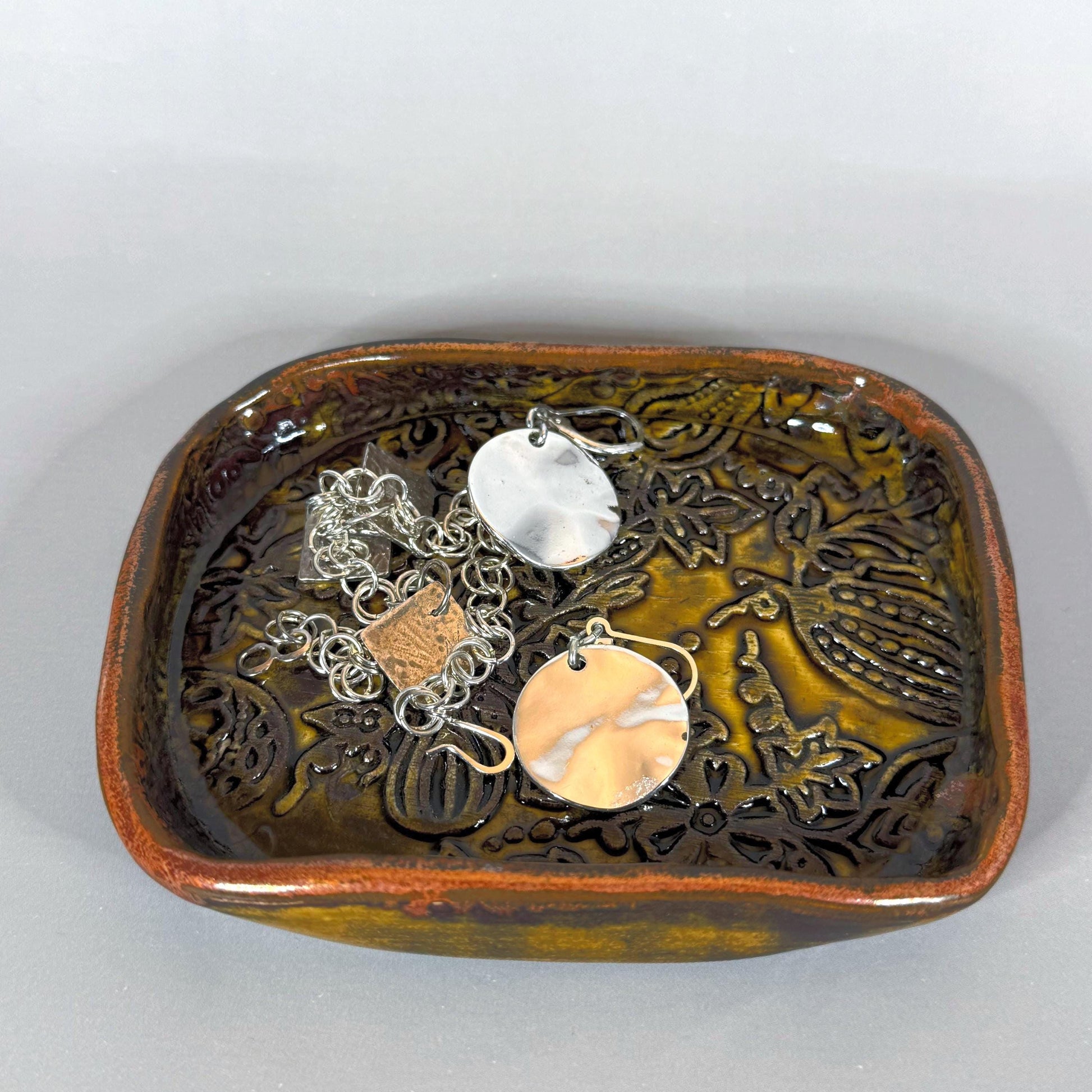 Gourds and Pumpkins Harvest Gold Trinket Dish
