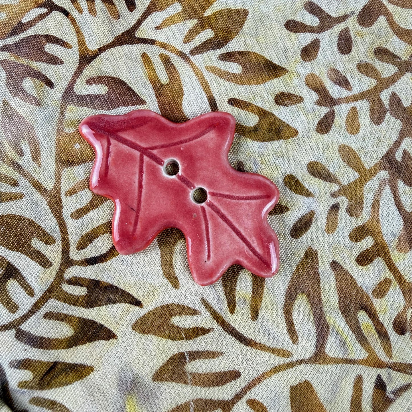 Fall Colored Leaves Ceramic Buttons
