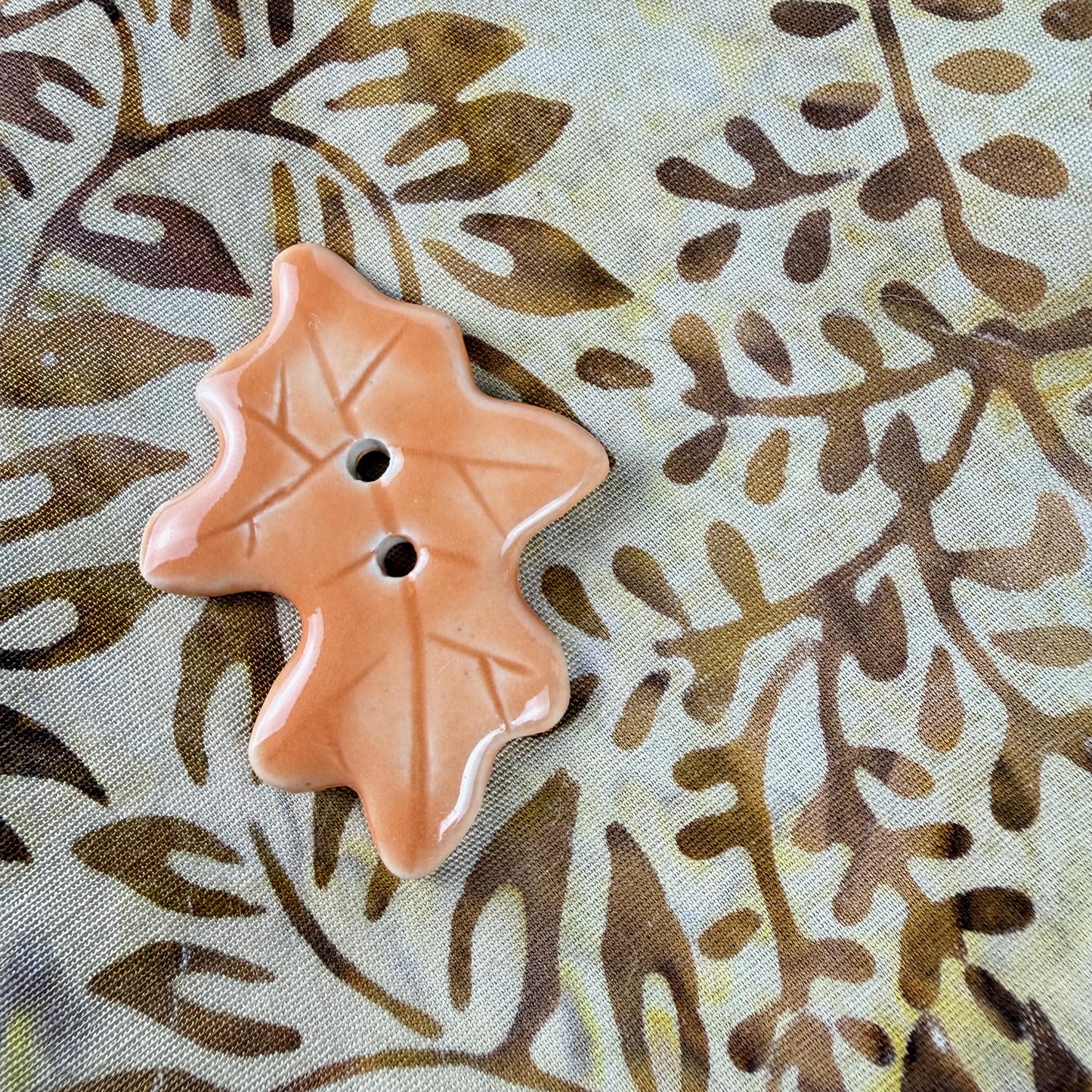 Fall Colored Leaves Ceramic Buttons