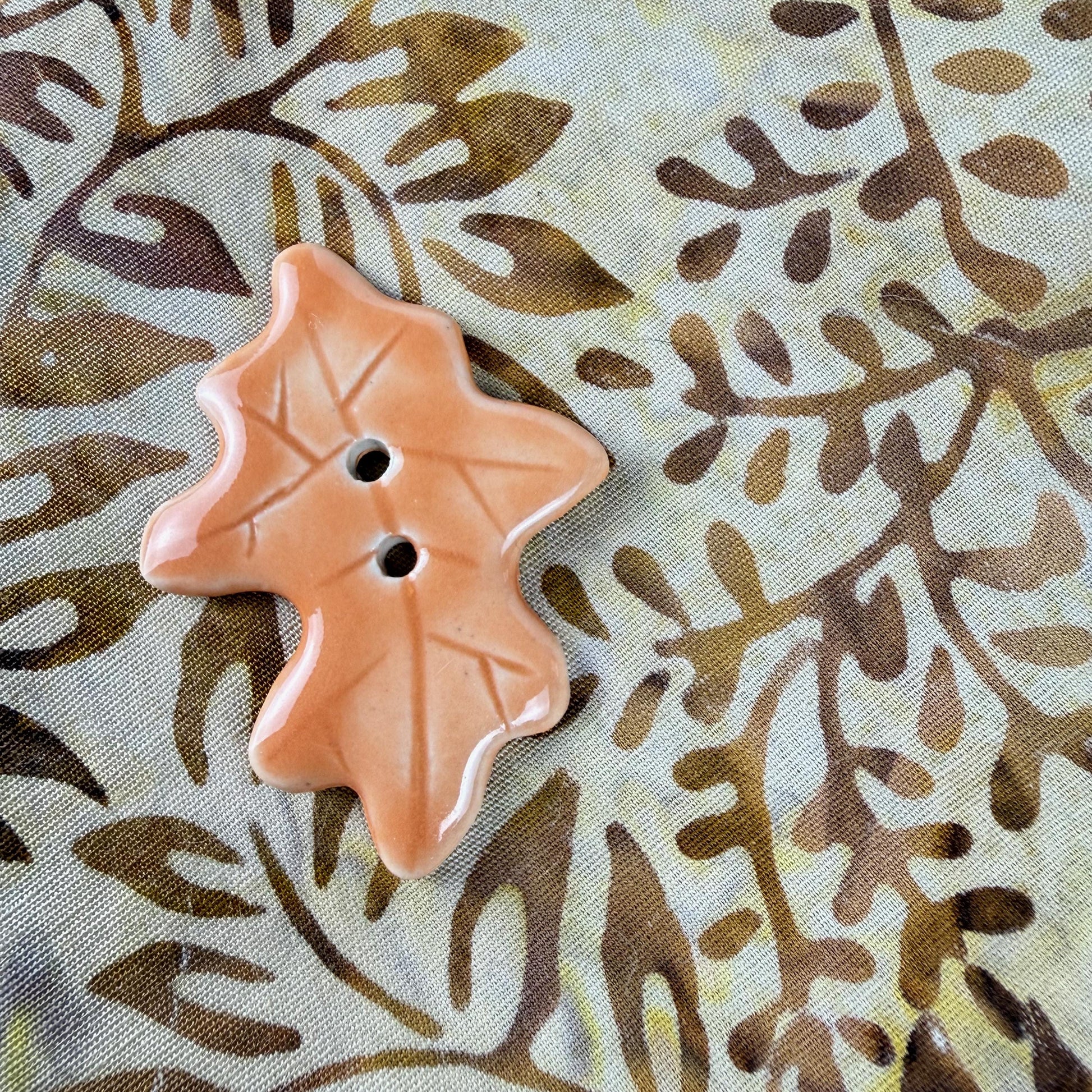 Fall Colored Leaves Ceramic Buttons