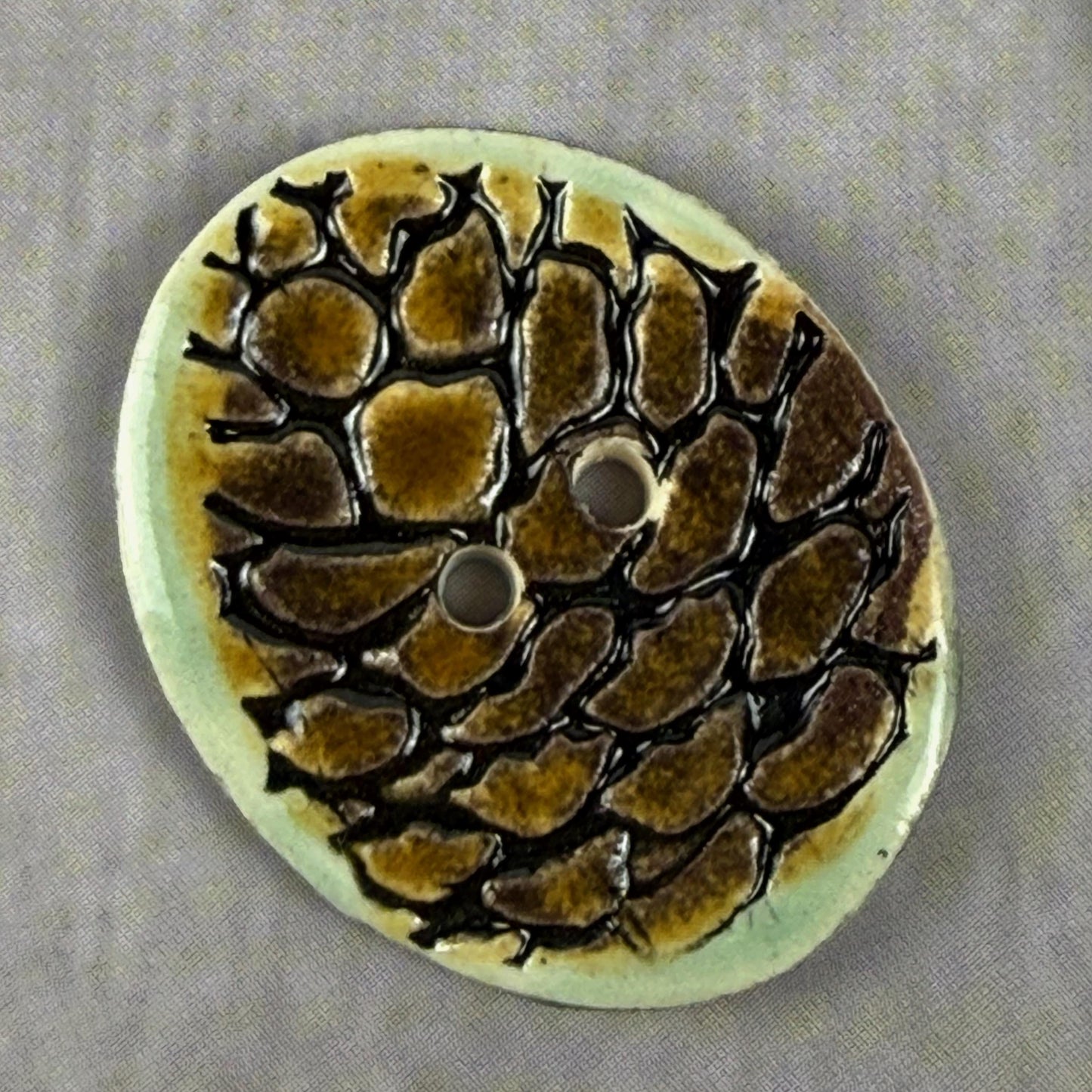 Pinecone Ceramic Button