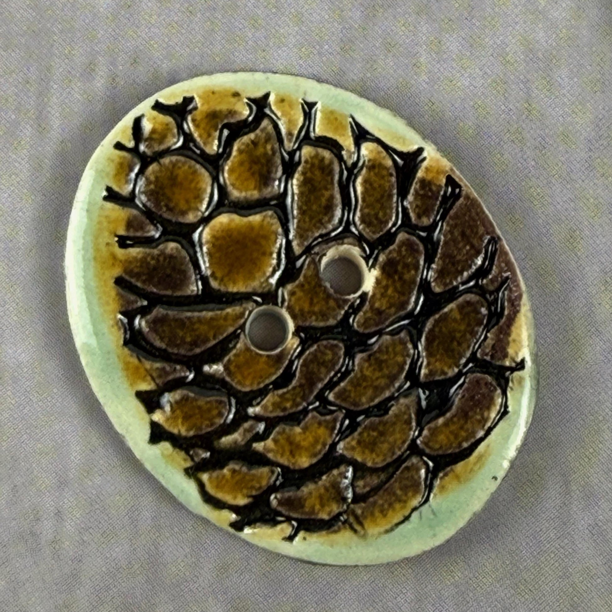 Pinecone Ceramic Button