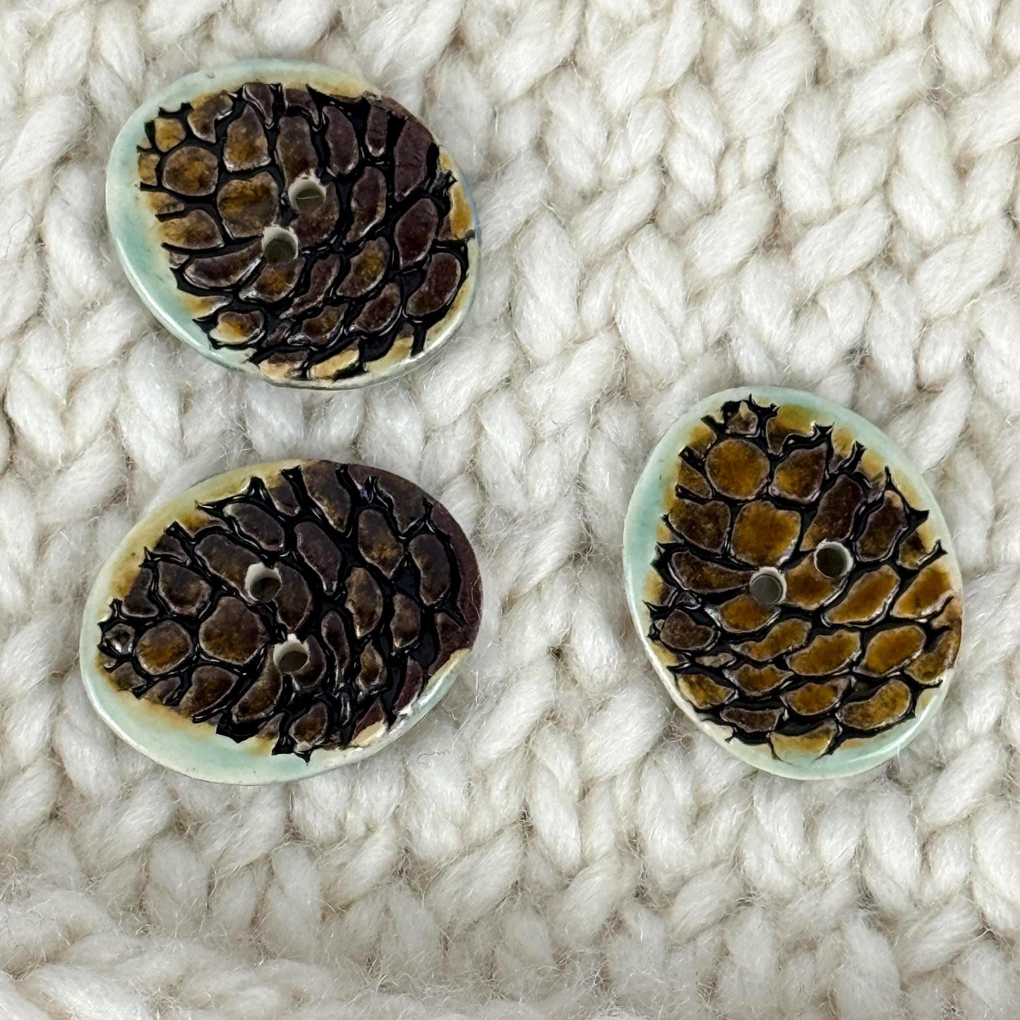 Pinecone Ceramic Button