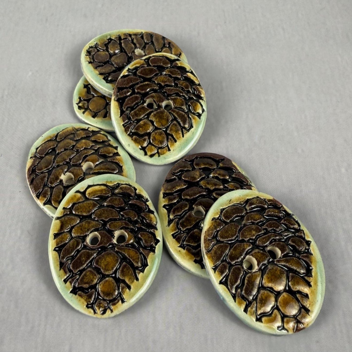 Pinecone Ceramic Button