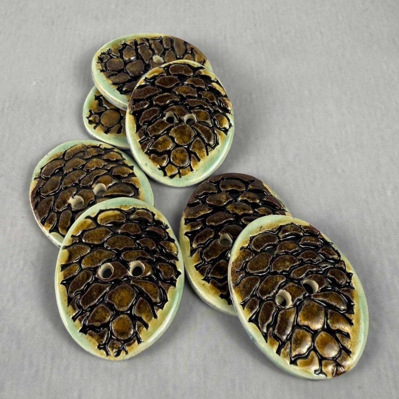 Pinecone Ceramic Button