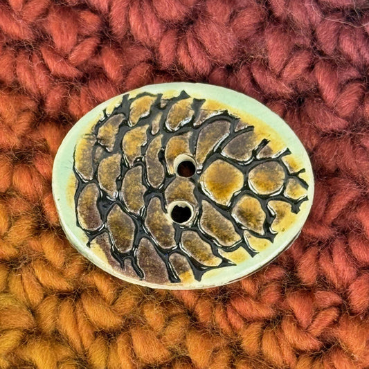 Pinecone Ceramic Button