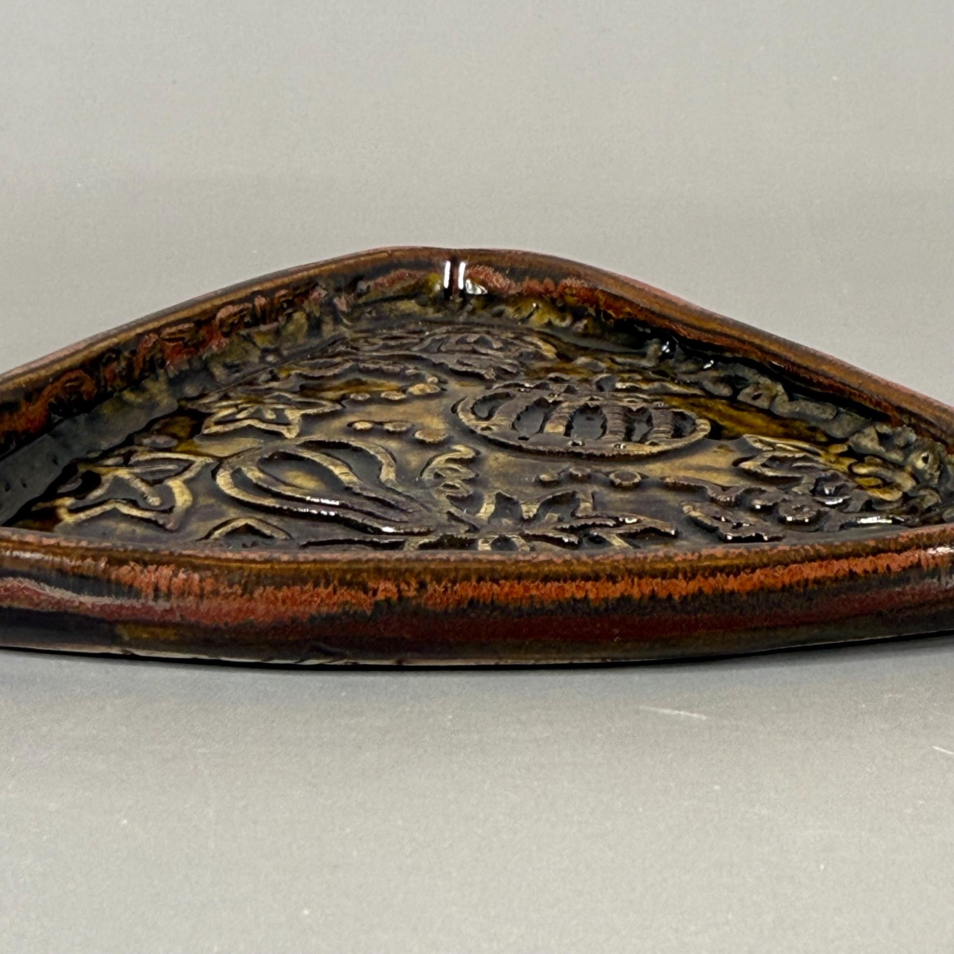 Triangular Gourds and Pumpkins Harvest Gold Trinket Dish
