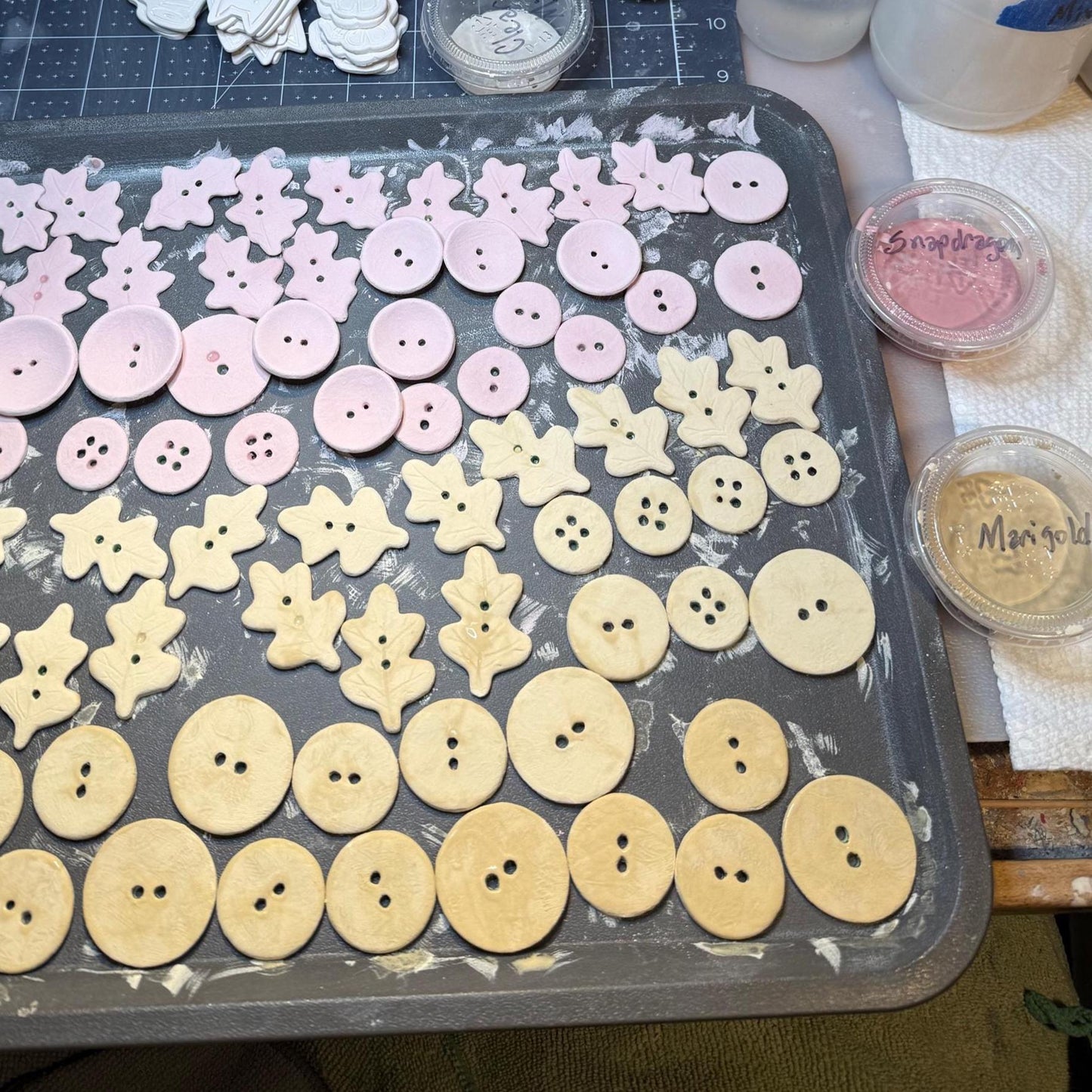 Fall Colored Leaves Ceramic Buttons