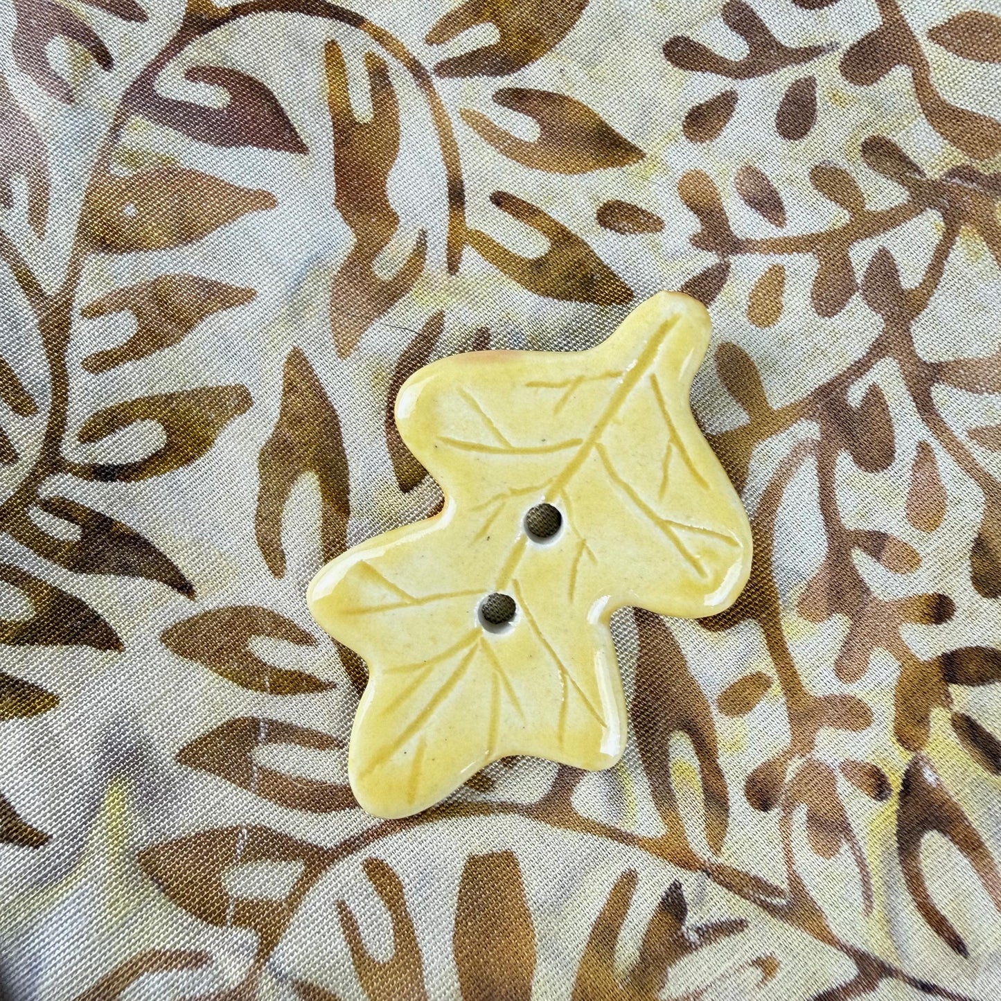 Fall Colored Leaves Ceramic Buttons