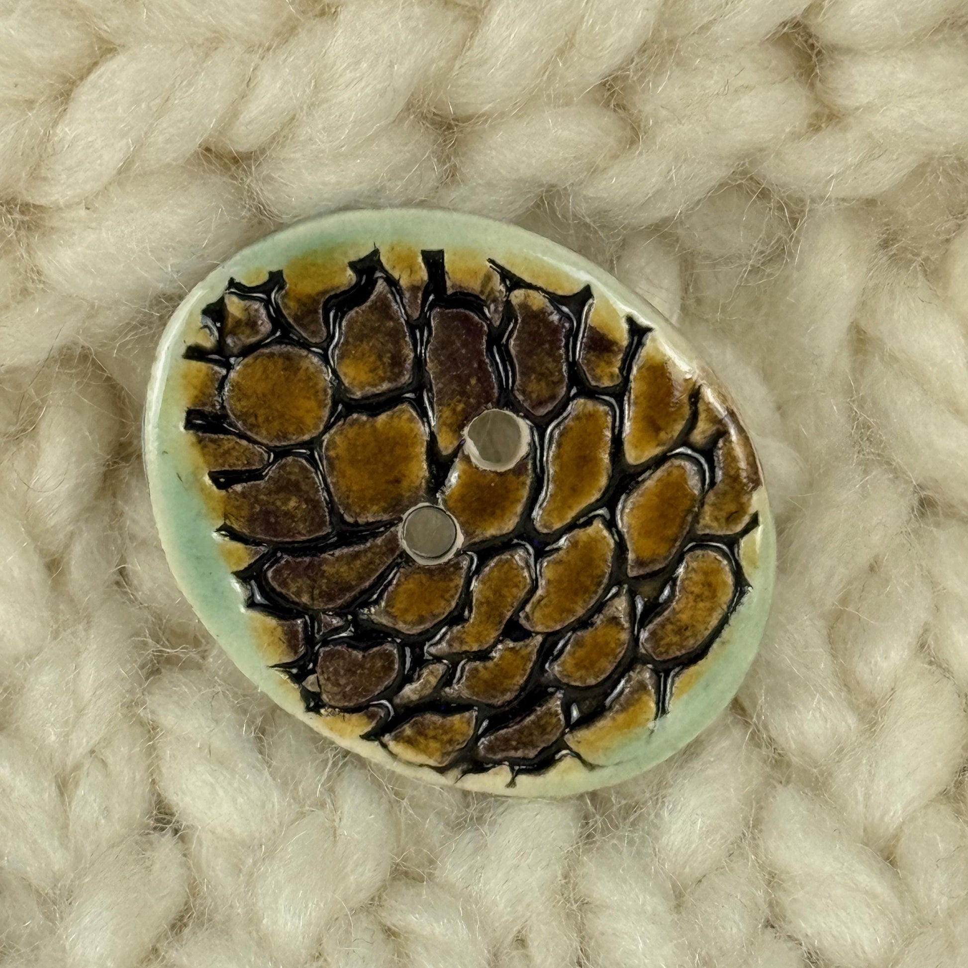 Pinecone Ceramic Button