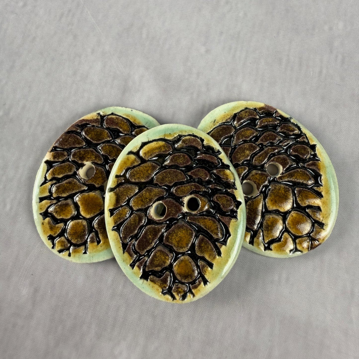 Pinecone Ceramic Button