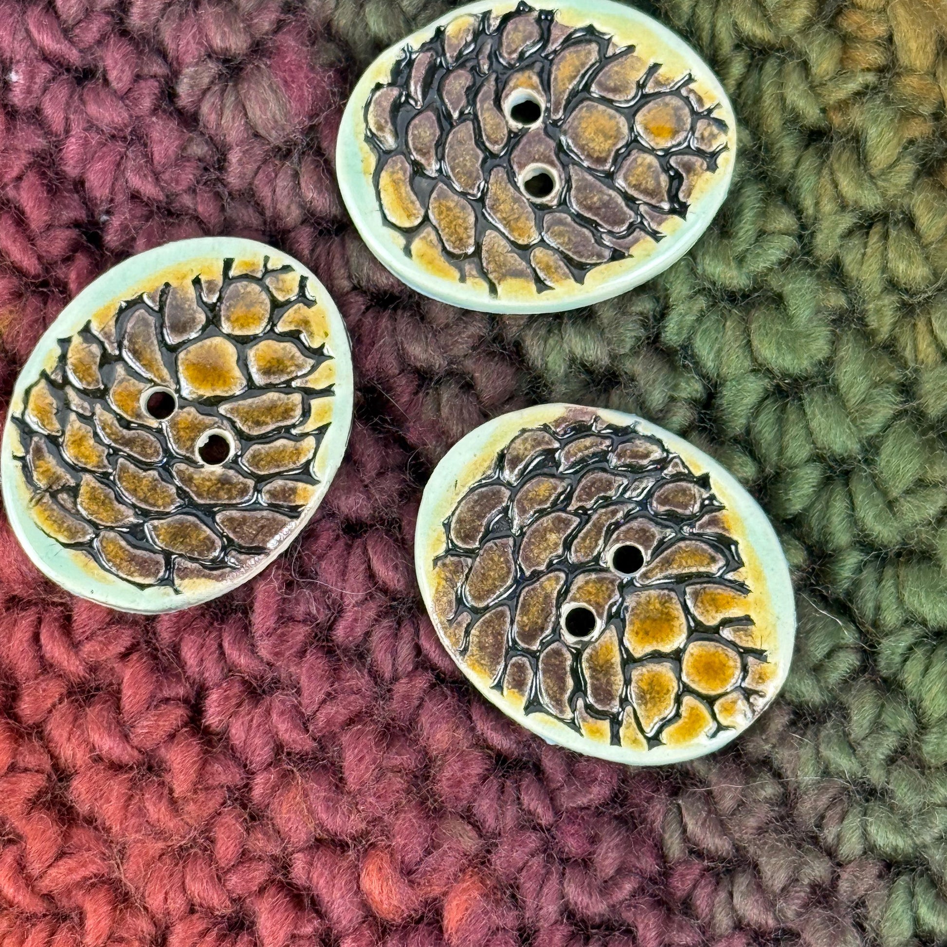 Pinecone Ceramic Button