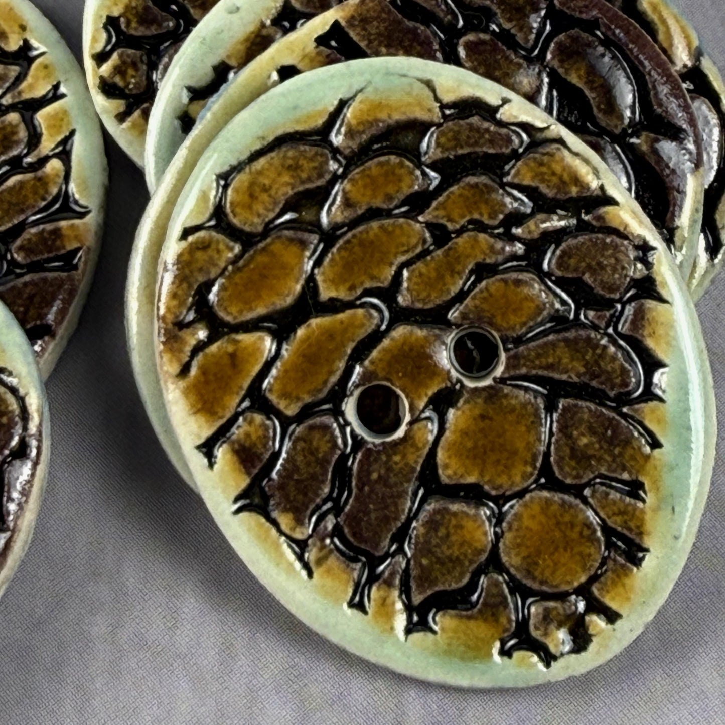 Pinecone Ceramic Button