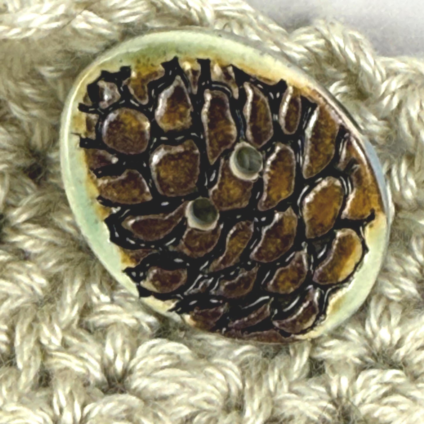 Pinecone Ceramic Button