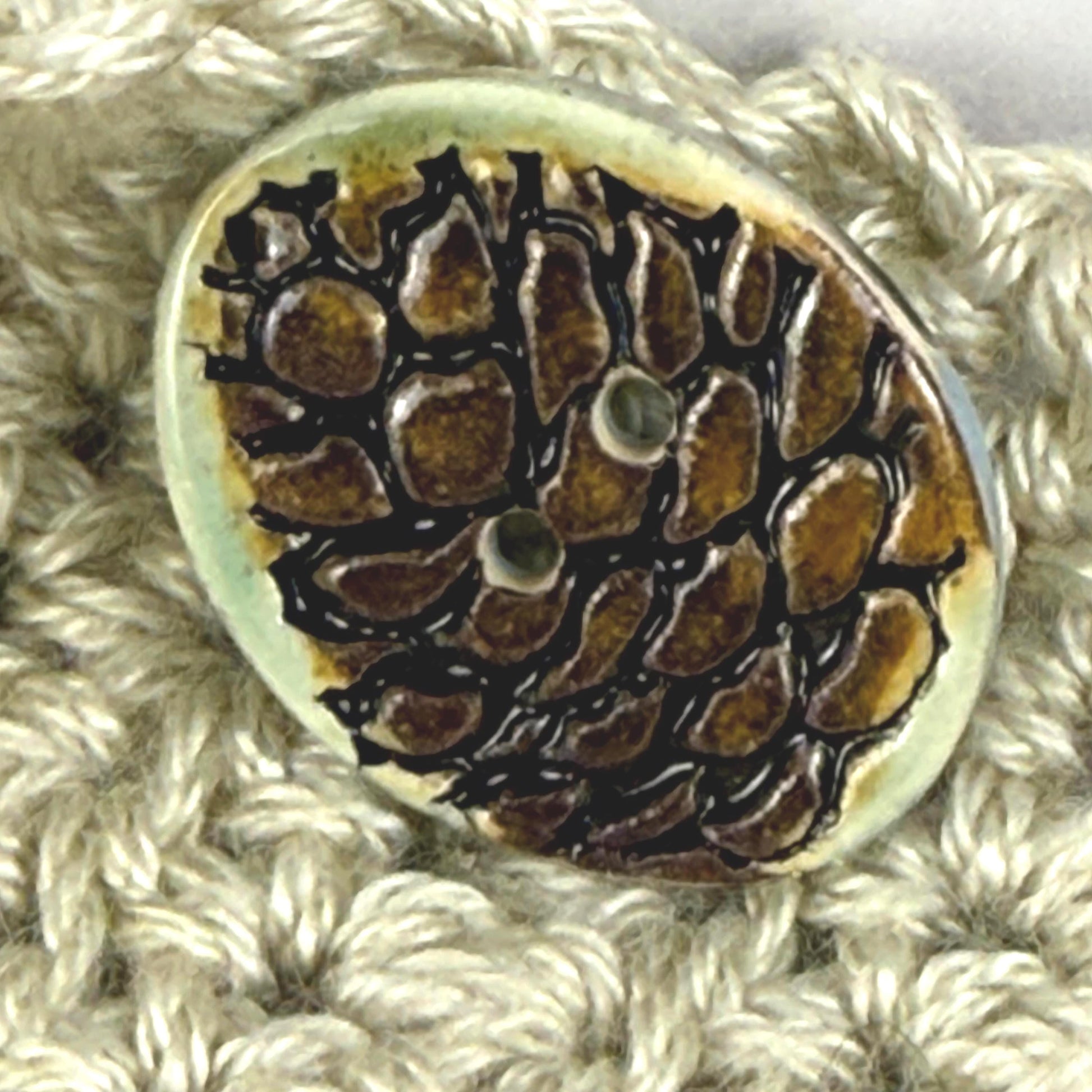 Pinecone Ceramic Button
